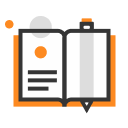 Icono de libro y lápiz