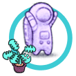 Avatar violeta con una planta