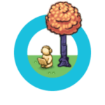 Avatar amarillo bajo un árbol